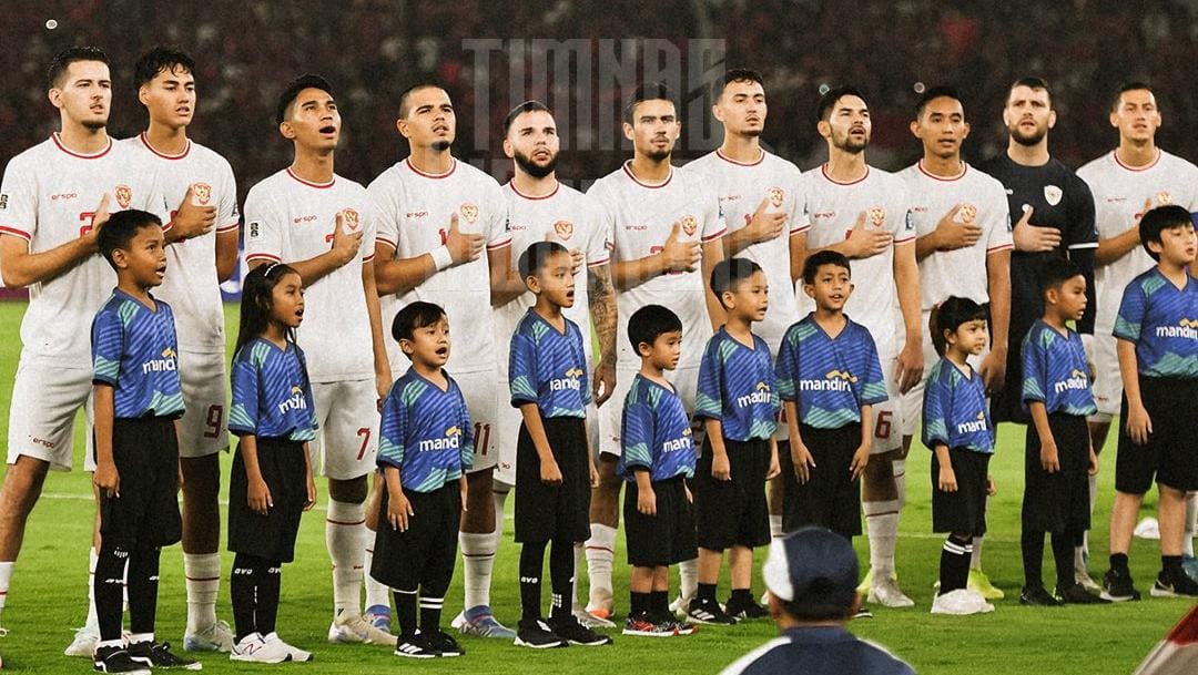 Skuad Timnas Indonesia di laga melawan Australia. (ig @timnasindonesia)