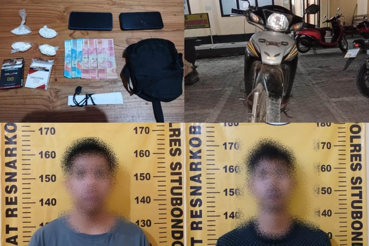Kedua pelaku yang diamankan Polres Situbondo. (Khoirul Rizal/RadarSitubondo.id)