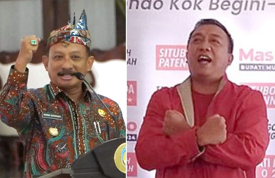 RIVAL: Karna Suswandi dan Mas Rio Patenang. (Dok Radar Situbondo