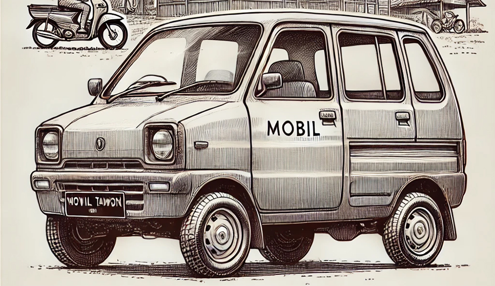 STOP PRODUKSI: Gambaran sketsa mobil Tawon yang diproduksi di Rangkasbitung, Banten.