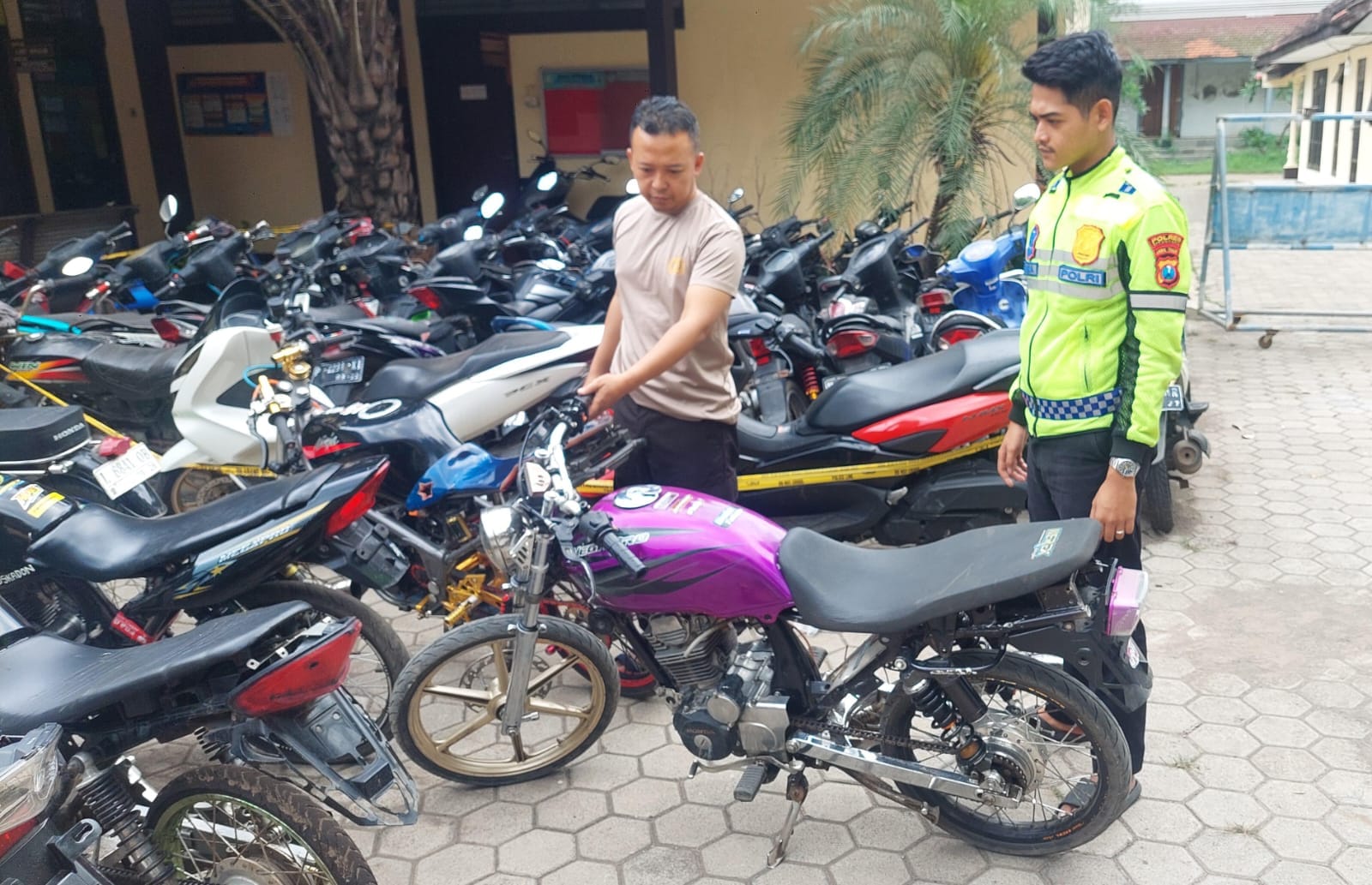 Foto: Motor yang diamankan polisi dari balap liar/ doc Khoirul Rizal