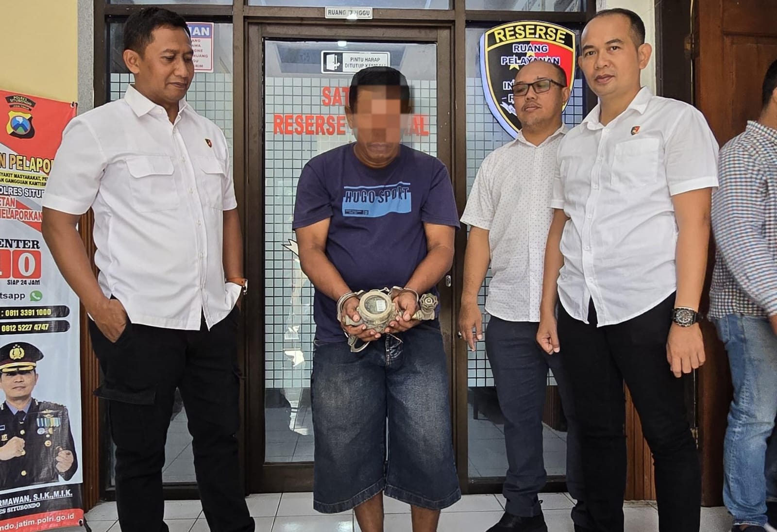 Pelaku yang diamankan polisi/ doc Khoirul Rizal