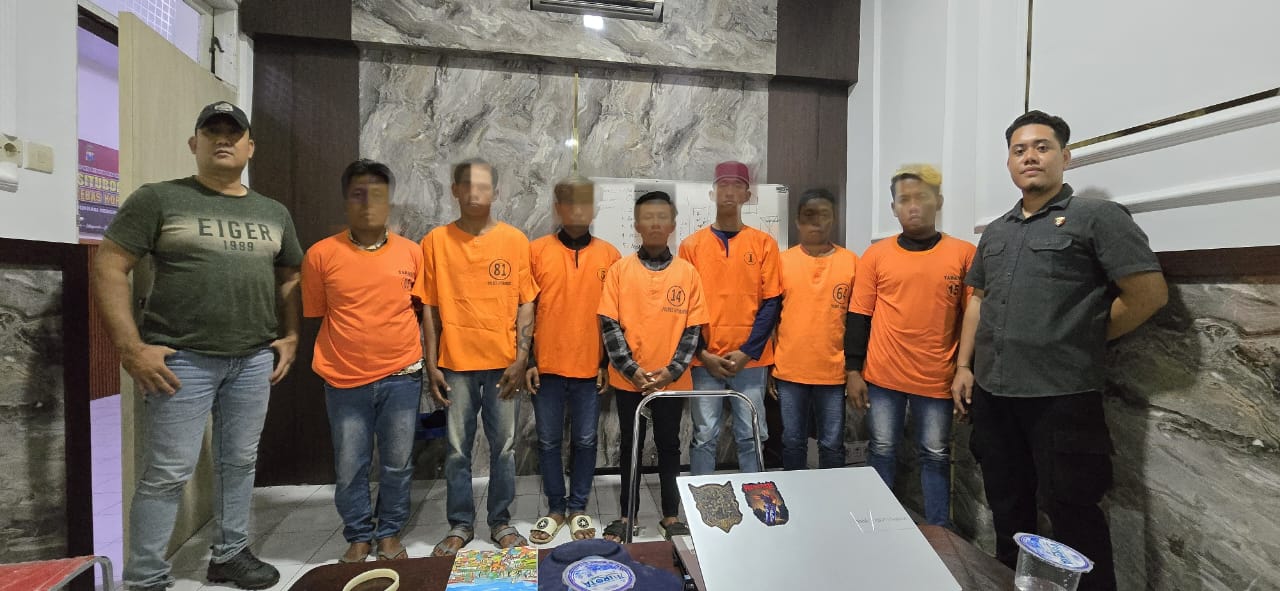 Ketujuh tersangka yang diamankan/doc Khoirul Rizal