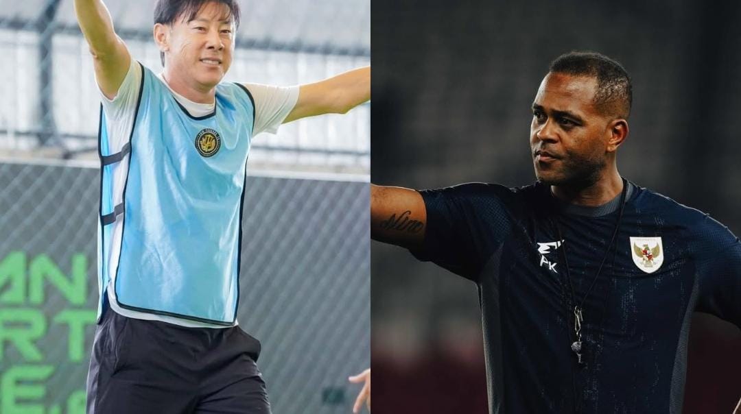 Patrick Kluivert dan Shin Tae-yong/ kolase foto