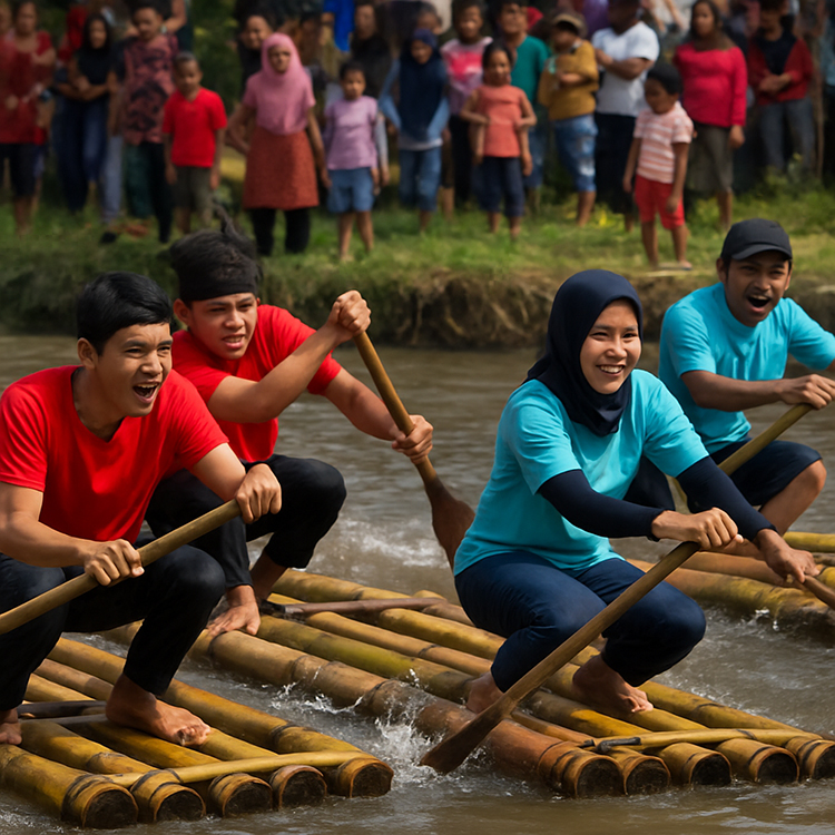 ILUSTRASI Balap Jhitek (rakitan bambu) yang akan digelar Pemkab Situbondo untuk memeriahkan Harjakasi dan HUT RI.