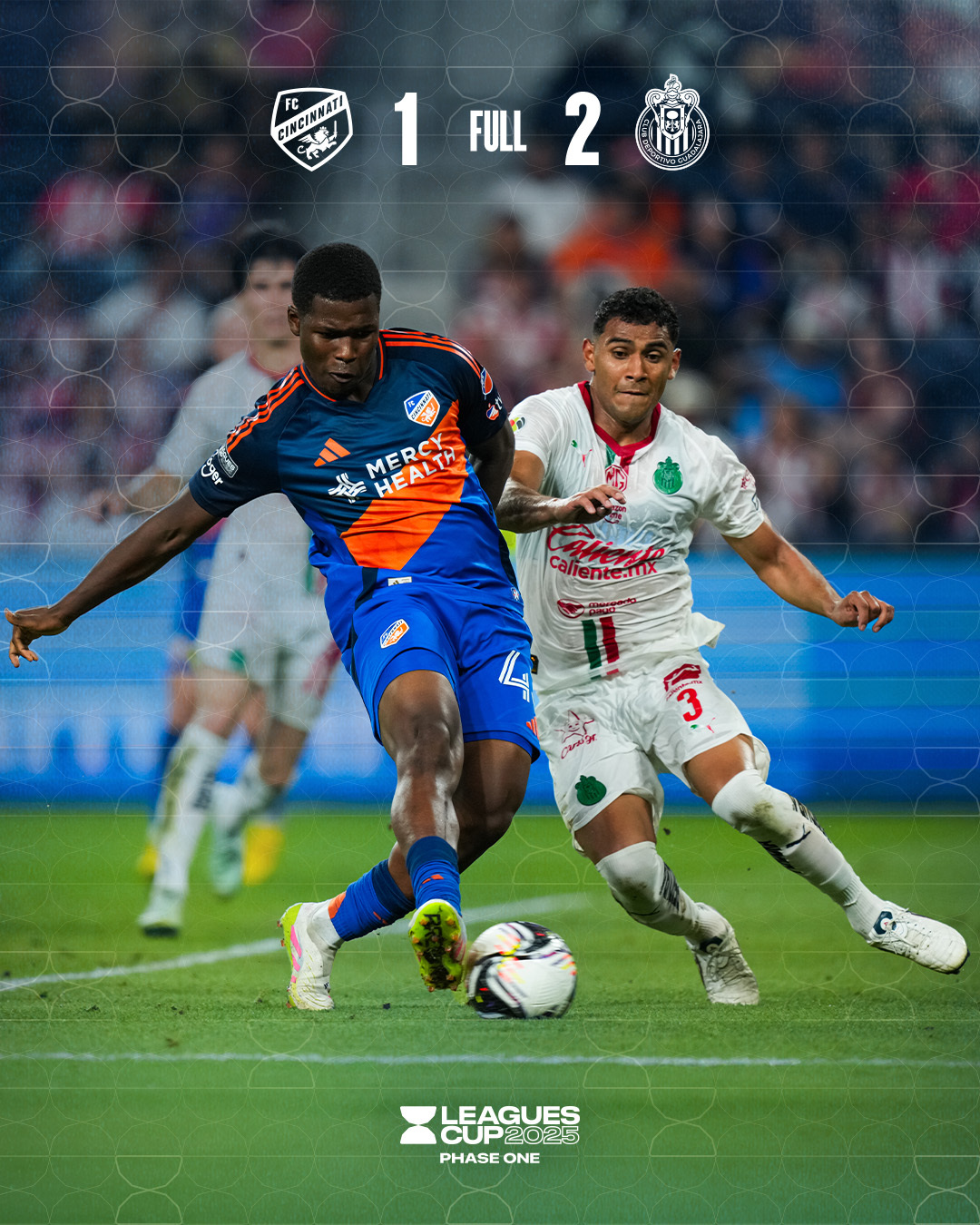 Cincinnati tumbang oleh Chivas Guadalajara di Leagues Cup 2025.