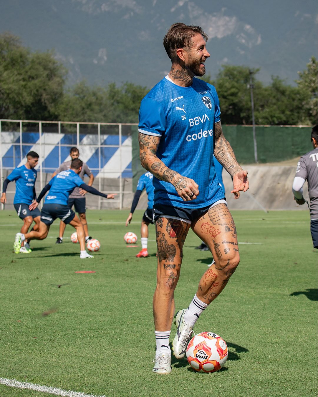 Sesi latihan Monterrey jelang laga menghadapi Club Leon di pekan ke-4 Liga MX Apertura 2025.