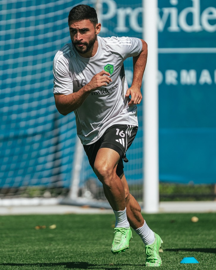 Sesi latihan Seattle Sounders jelang pertandingan menghadapi LA Galaxy di MLS 2025.