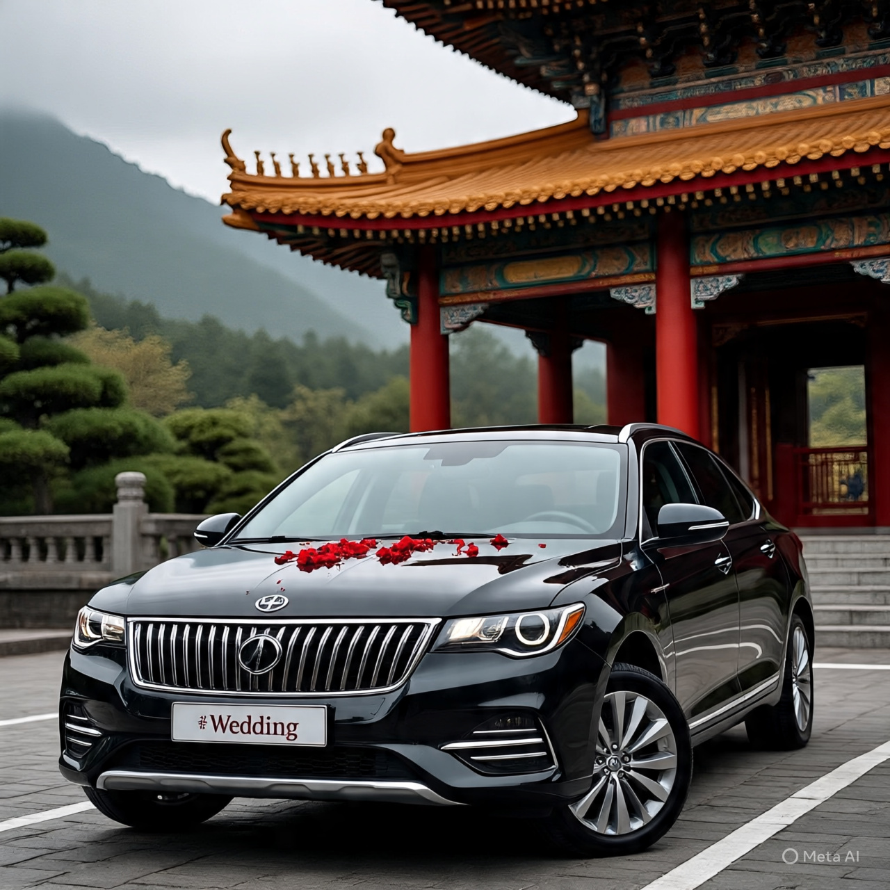 Tradisi pernikahan China, mobil pengantin dilarang mundur.