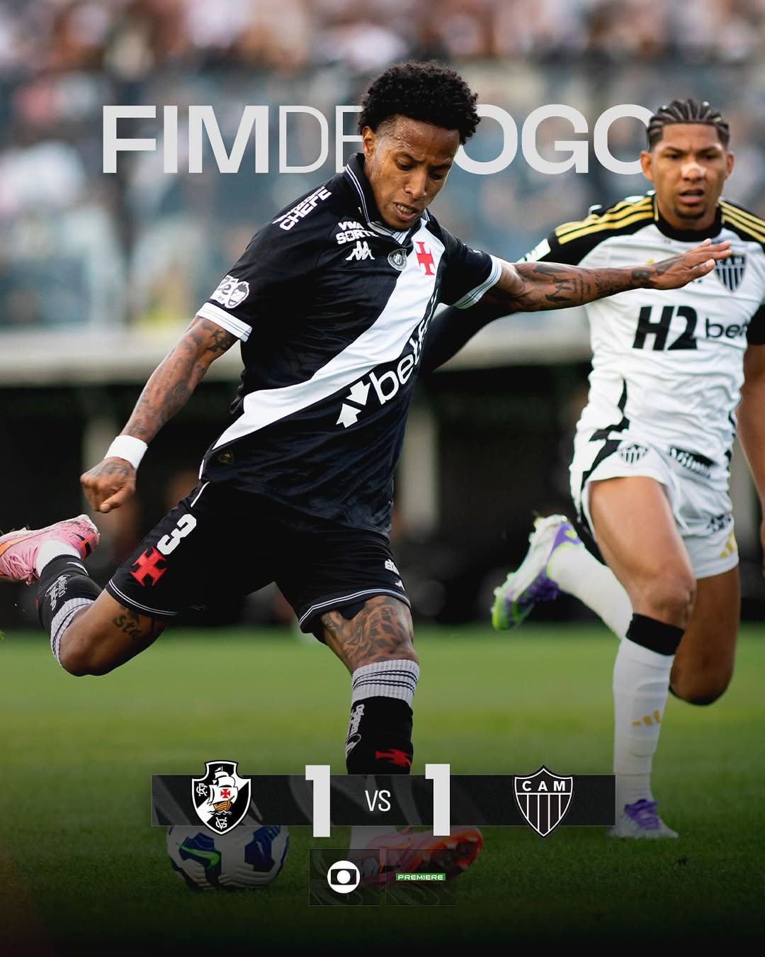 Vasco dan Atletico Mineiro berbagi poin di Serie A Brazil 2025 (11/8).