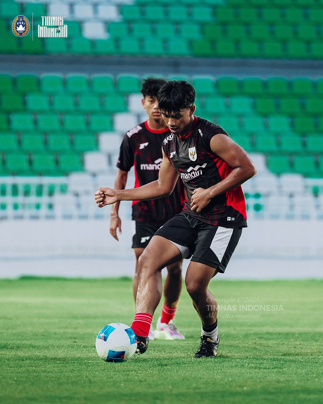 Sesi latihan timnas u-17 jelang laga menghadapi Tajikistan di Piala Kemerdekaan 2025.