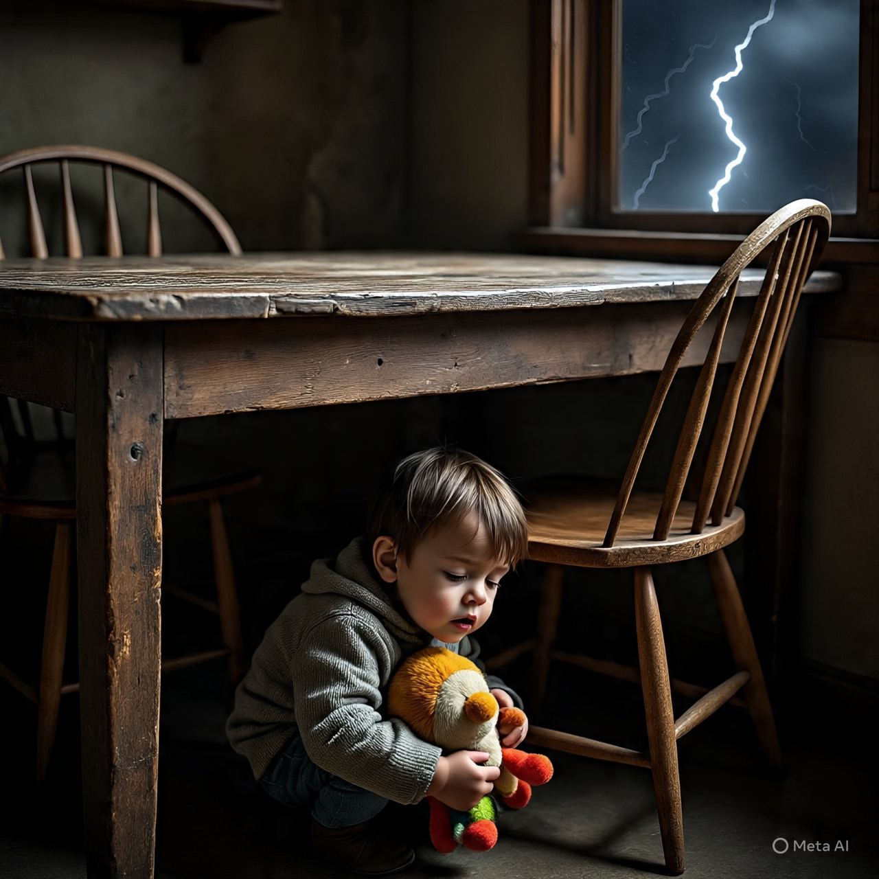 Seorang anak yang sedang mengalami Astraphobia.