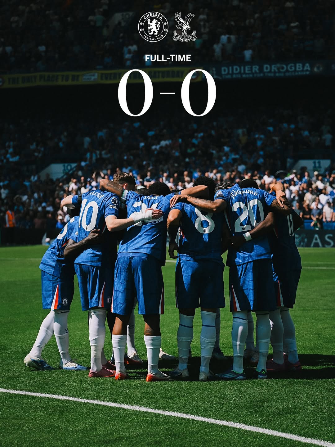 Chelsea berbagi poin dengan Crystal Palece di laga perdana Premier League 2025-26.