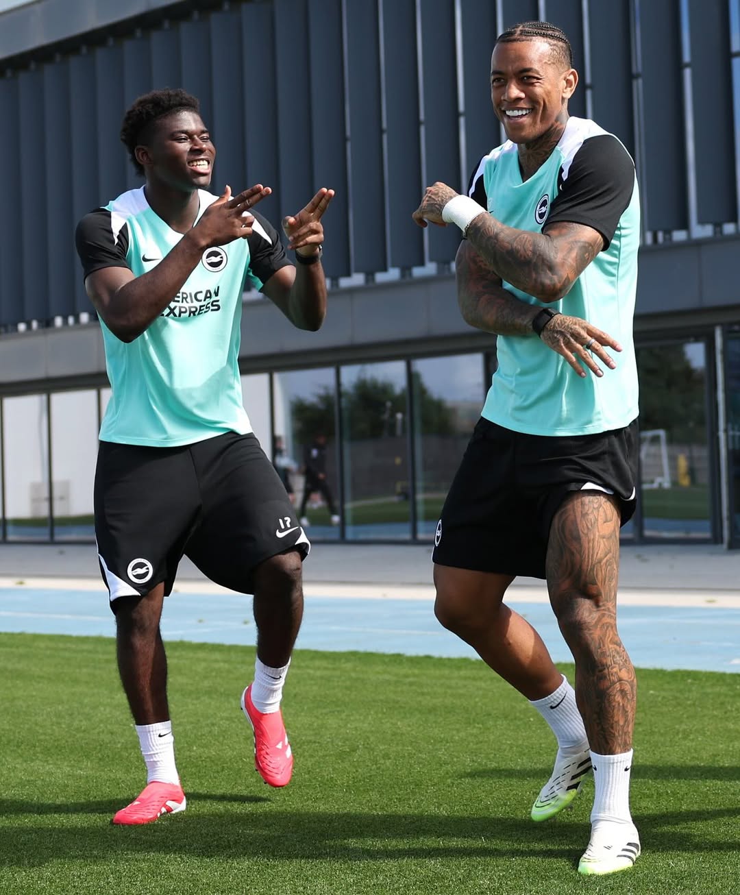 Sesi latihan Brigton jelang laga menghadapi Everton di pekan kedua Premier League 2025-26.