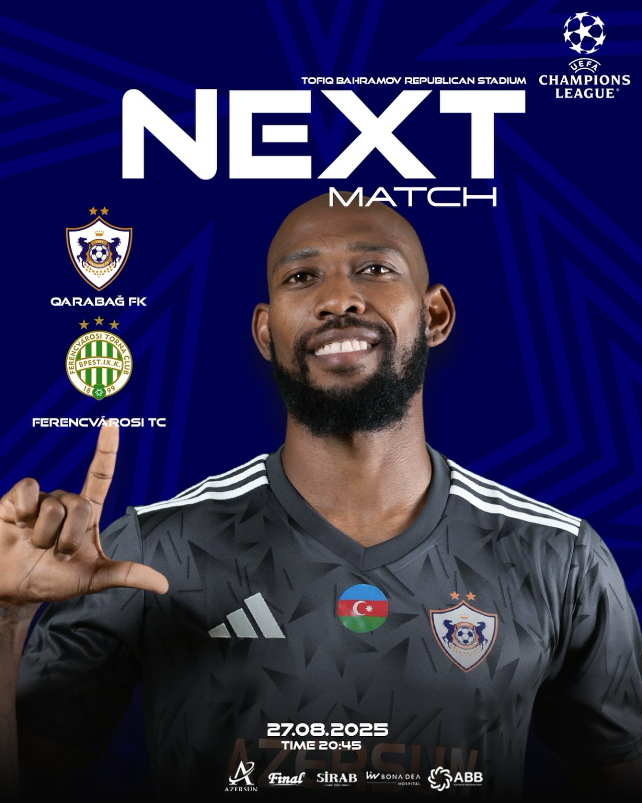 Preview pertandingan antara Qarabag vs Ferencvaros di leg kedua babak play-off Liga Champions UEFA 2025-26 .