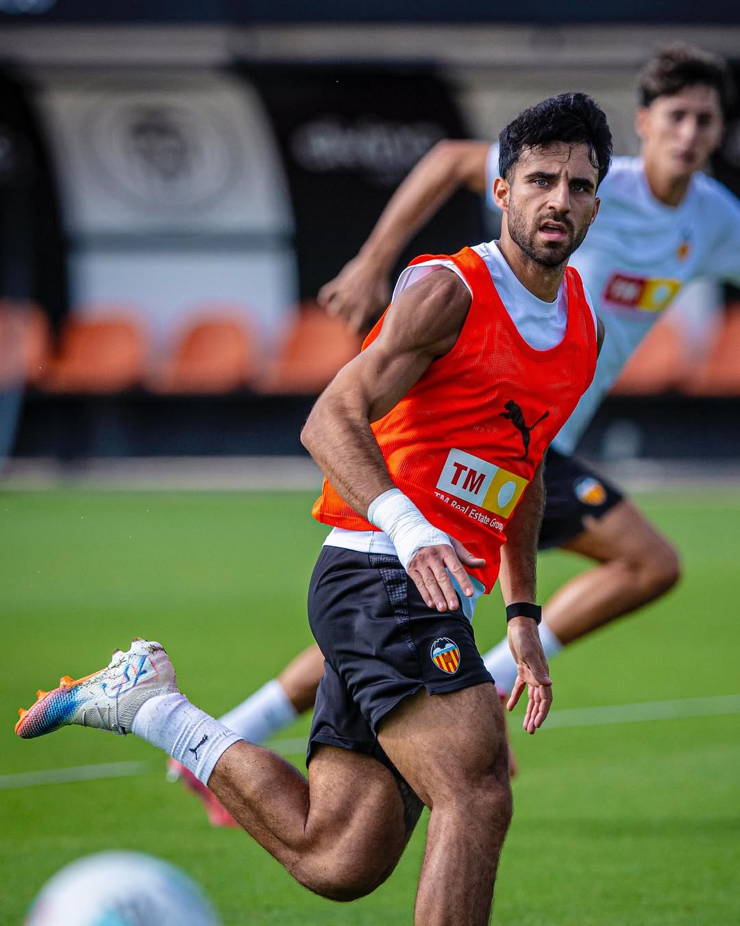 Sesi latihan Valencia CF jalang laga menghadapi Getafe di pekan ketiga LaLiga 2025-26.
