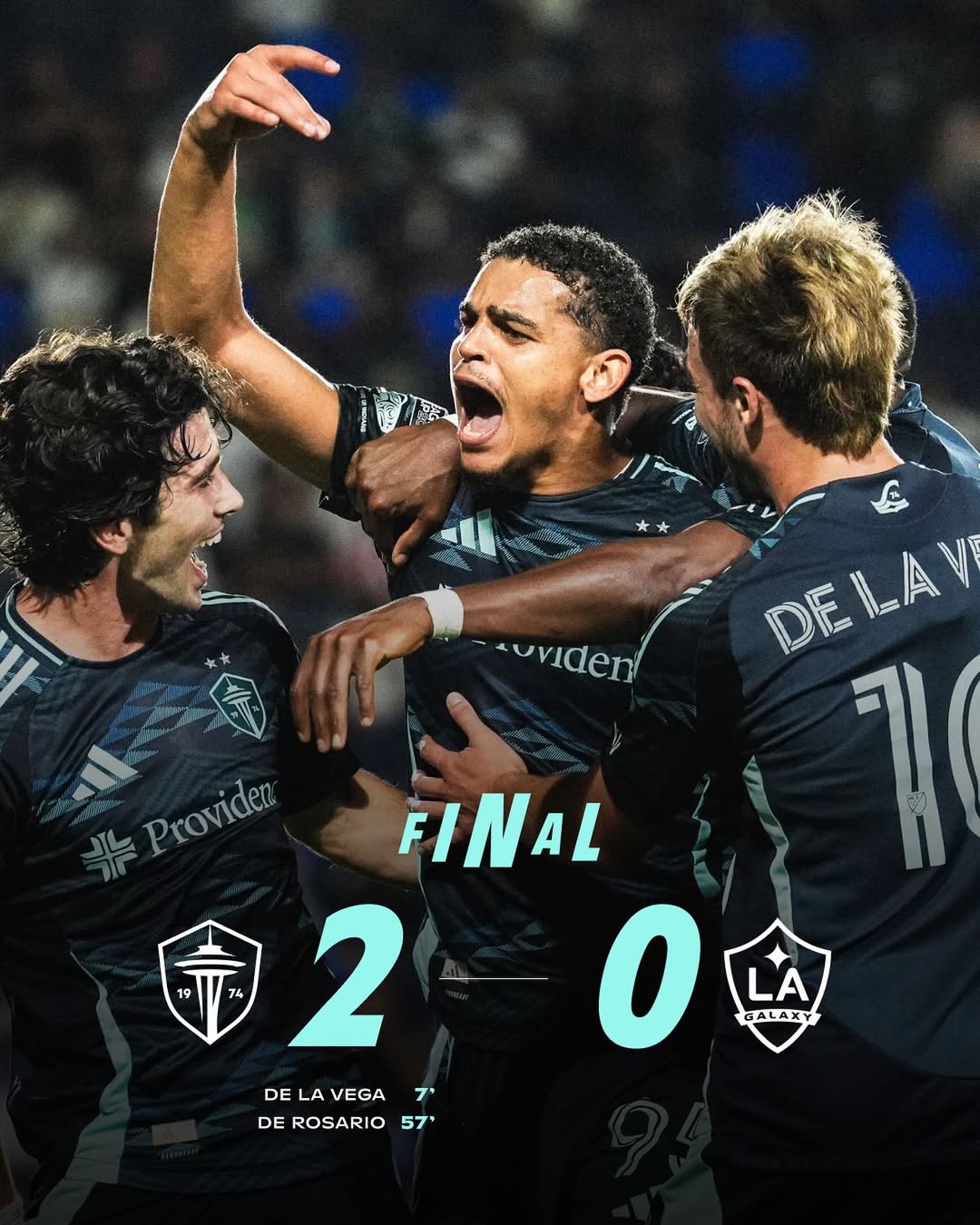 Selebrasi Sounders setelah berhasil kalahkan LA Galaxy di Semifinal Leagues Cup 2025.