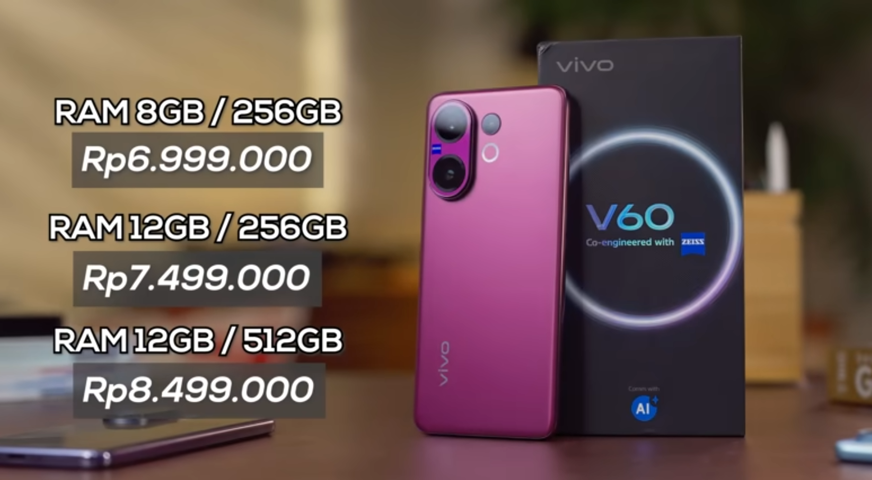 Harga Vivo V60 di Indonesia.