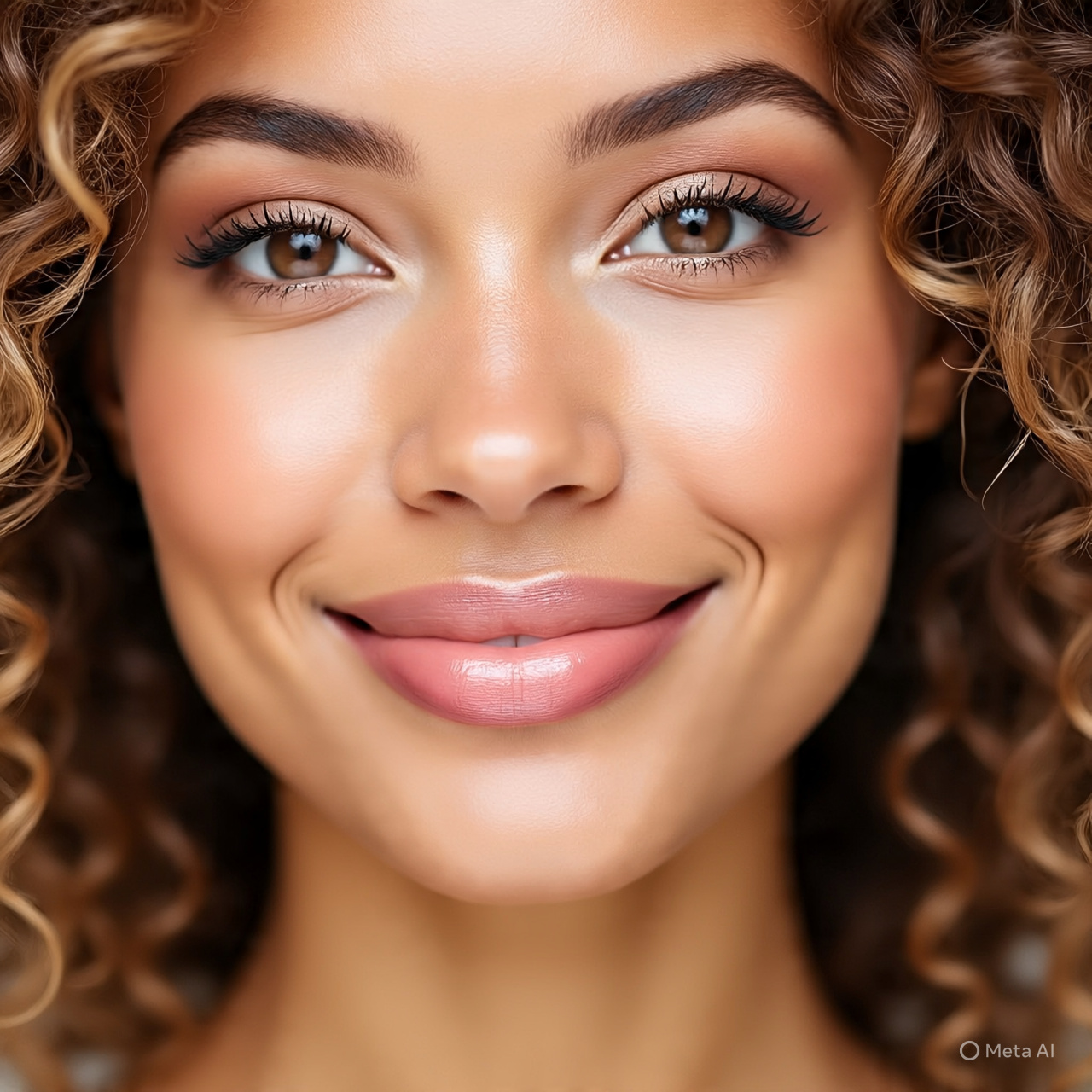 Seorang wanita dengan bibir yang sehat.