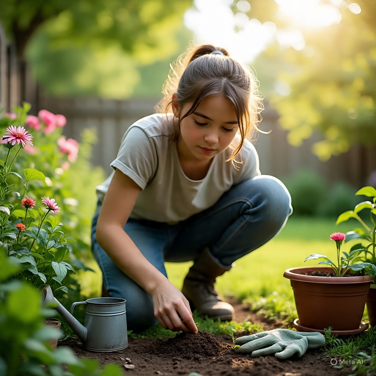 Seorang anak introvert yang hobi berkebun.