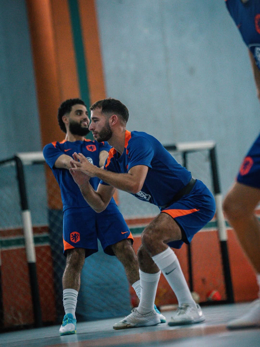 Sesi latihan tim futsal Belanda jelang laga Aqua Futsal Four Nations Cup 2025.