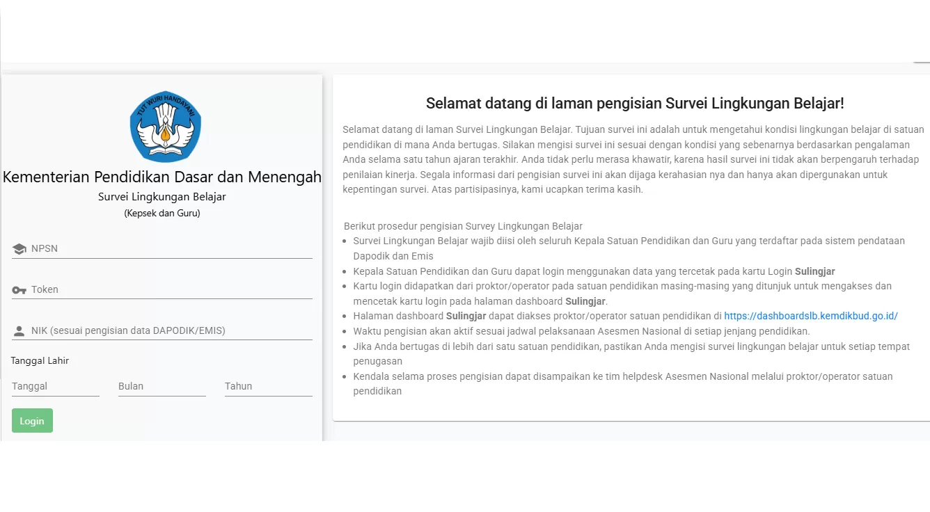 Survei lingkungan belajar 2025.