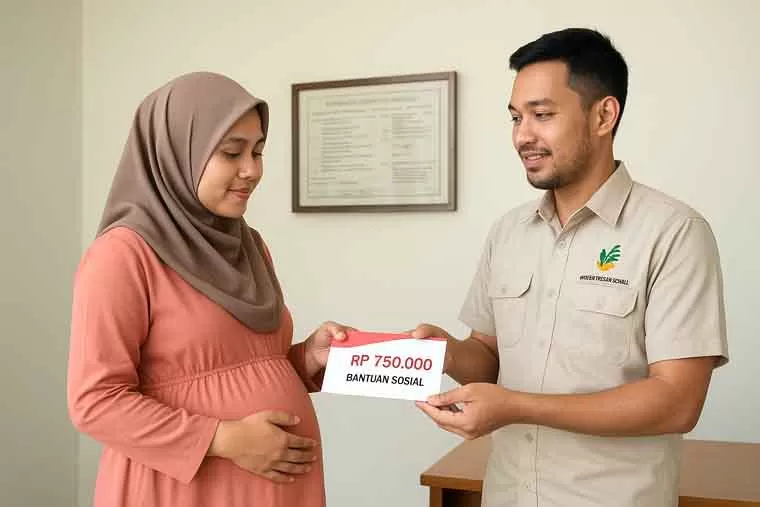 ILUSTRASI Ibu Hamil menerima bantuan sosial (bansos) Rp750 ribu.