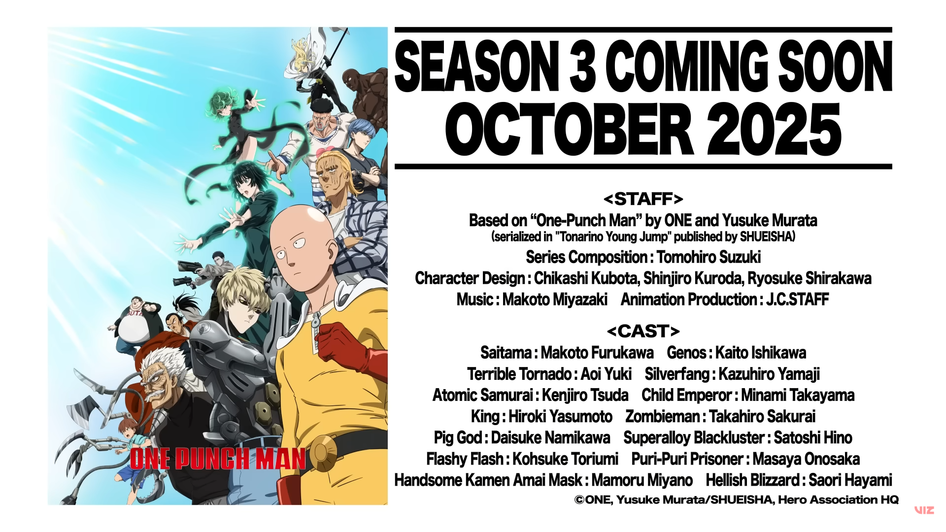 One Pucnh Man Season 3.