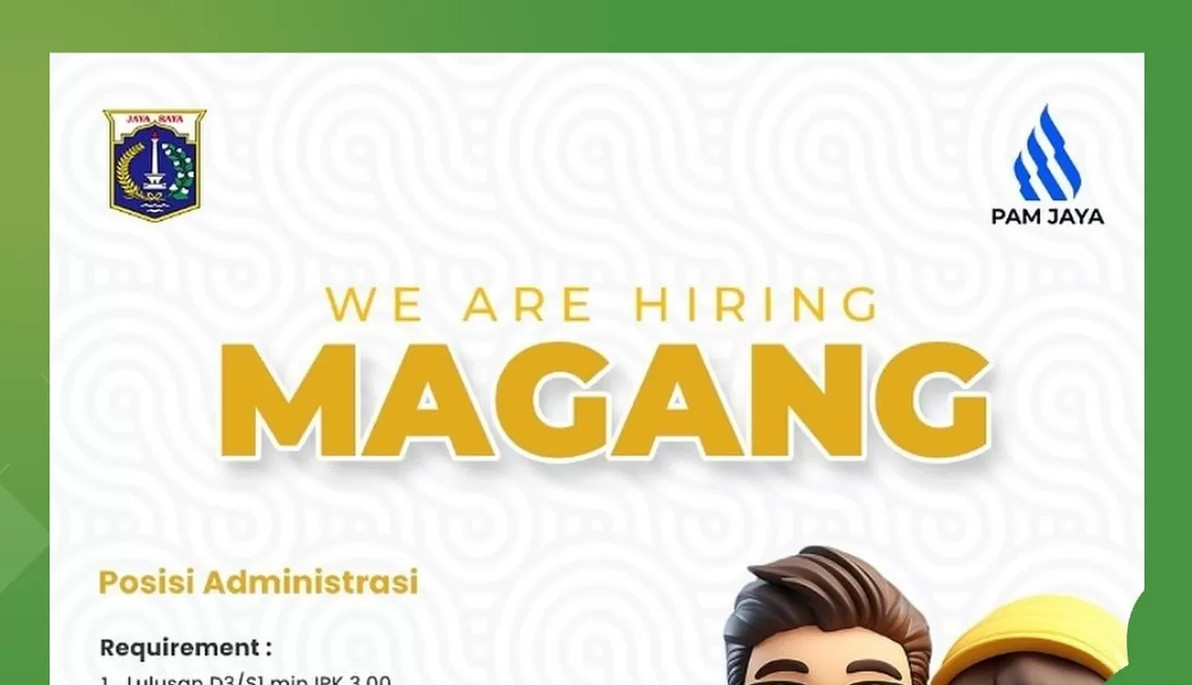 PAM JAYA buka magang 2025 untuk mahasiswa dan fresh graduate.