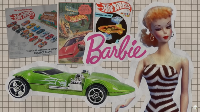 Mainan Hot Wheels dan Barbie.