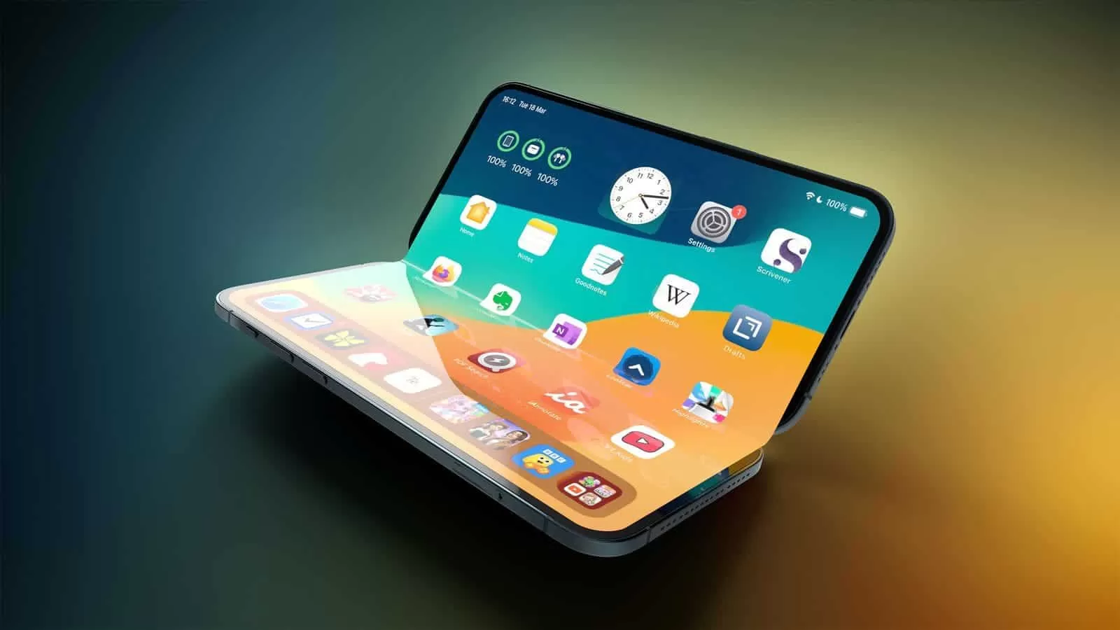 Ilustrasi iPhone lipat.