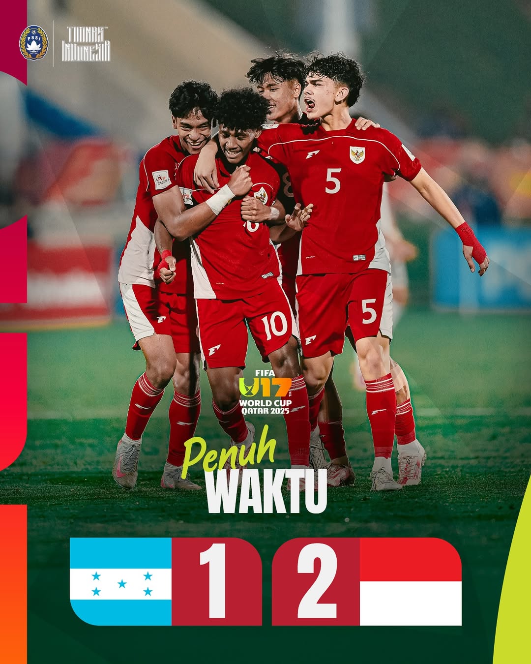 Timnas Indonesia U17 raih kemenangan pertama di Piala Dunia U17 2025 setelah berhasil kalahkan Honduras U17.
