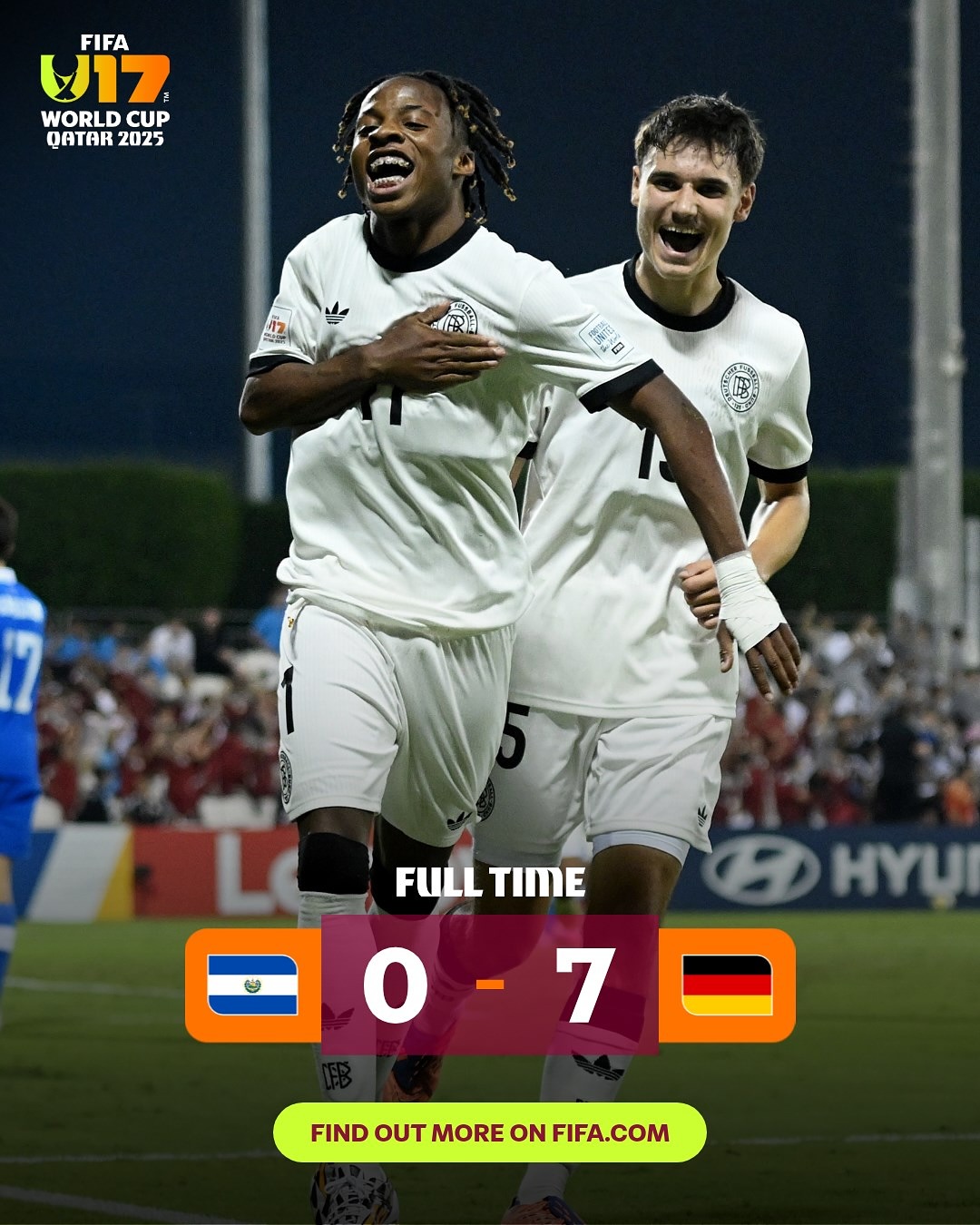 Jerman berhasil melaju ke babak 32 Piala Dunia U17 2025.