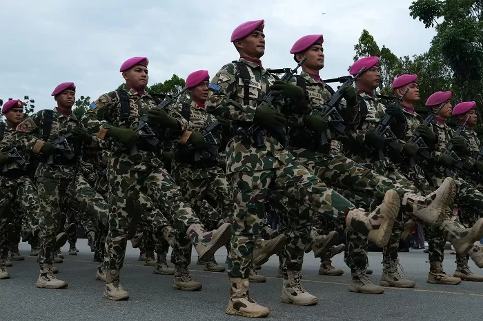 Sejumlah prajurit Korps Marinir TNI AL.