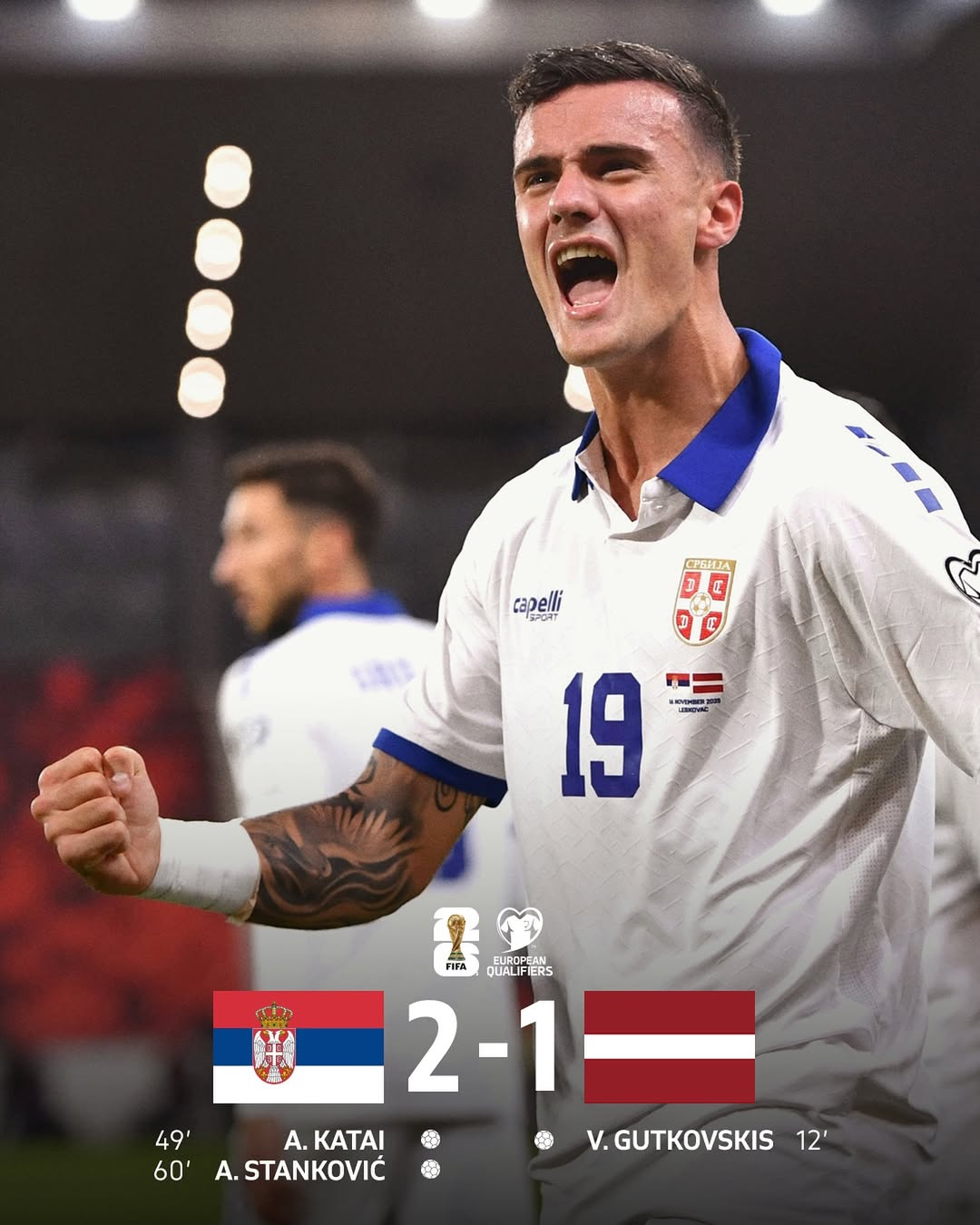 Serbia berhasil comeback Latvia dengan skor 2-1 dalam Kualifikasi Piala Dunia 2026.