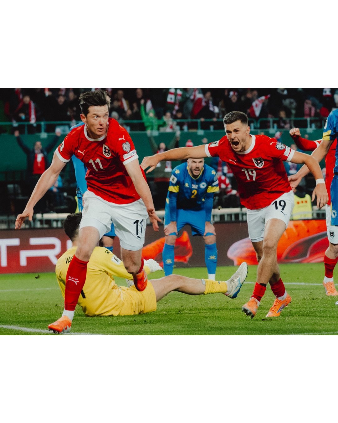 Timnas Austria berhasil lolos Piala Dunia 2026 setelah raih satu poin saat melawan Boszia.