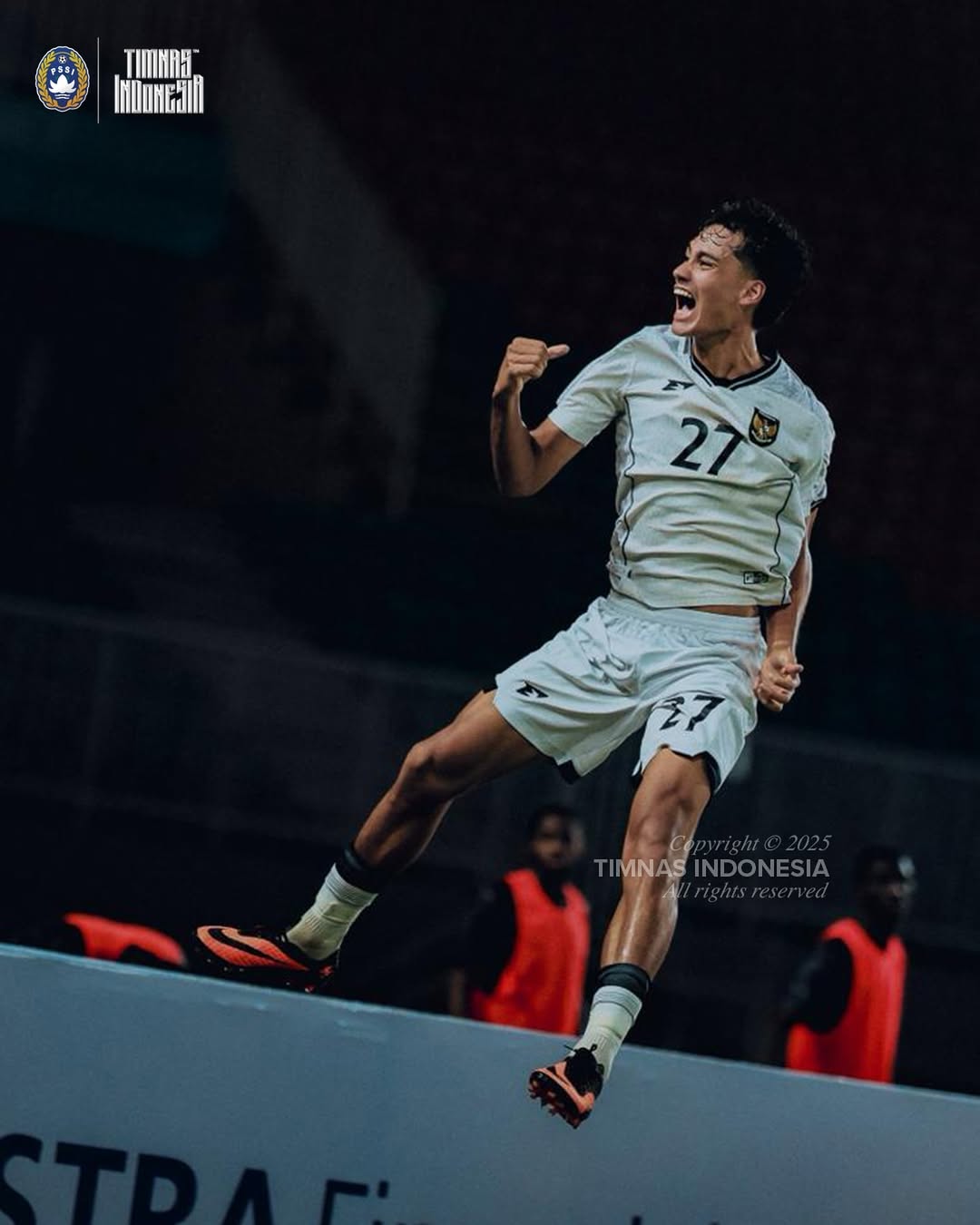 Selebrasi pemain timnas Indonesia setelah mencetak gol ke gawang timnas Mali dalam leg kedua laga persahabatan.