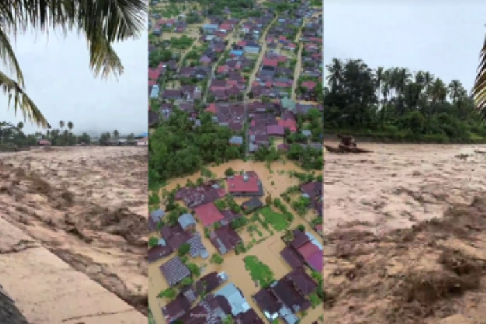 Jembatan putus, rumah tersapu material kayu, dan akses tertutup longsor.