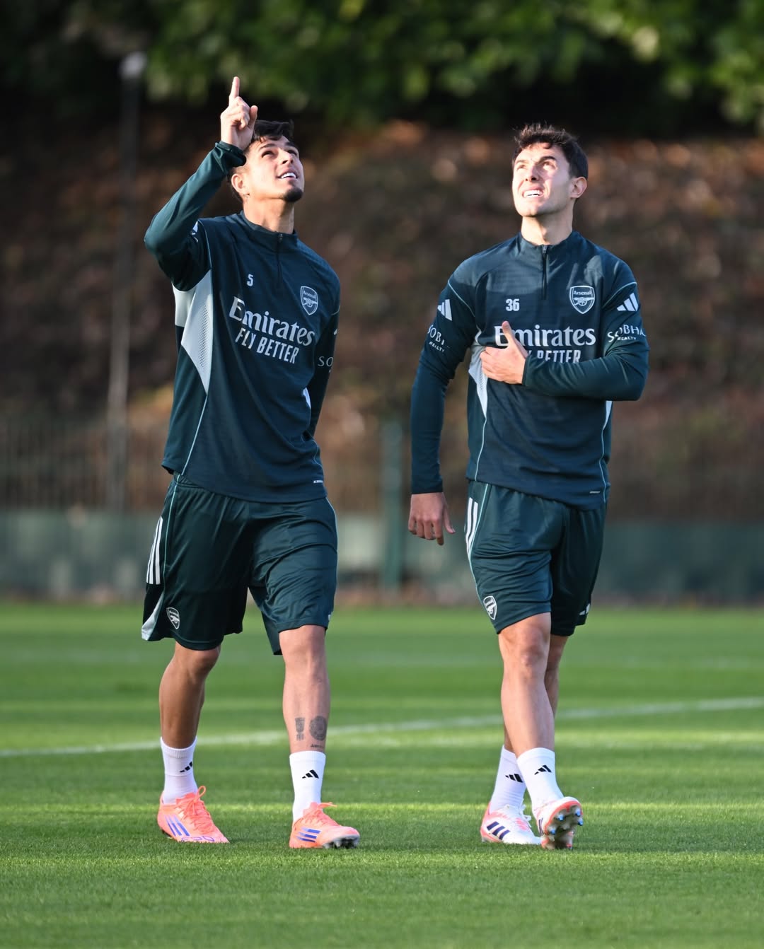 Sesi latihan Arsenal jelang laga menghadapi Brentford dalam pekan ke-14 Premier League 2025/2026.