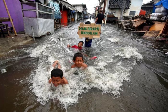 Ilustrasi banjir rob.