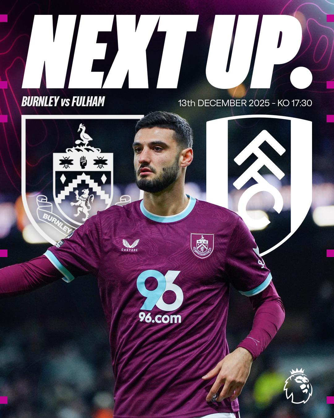 Burnley akan menjamu Fullham di pekan ke-16 Premier League 2025/2026.