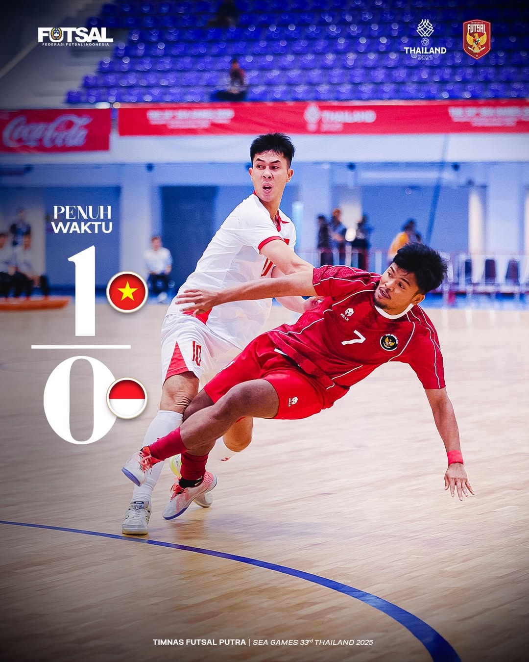 Timnas Futsal Indonesia kalah tipis atas Vietnam di SEA Games 2025.