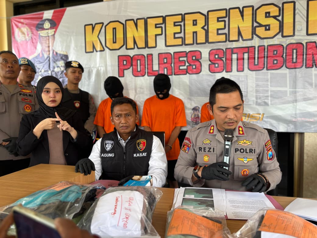 Para pelaku yang dihadirkan saat konferensi pers/ doc Polres Situbondo