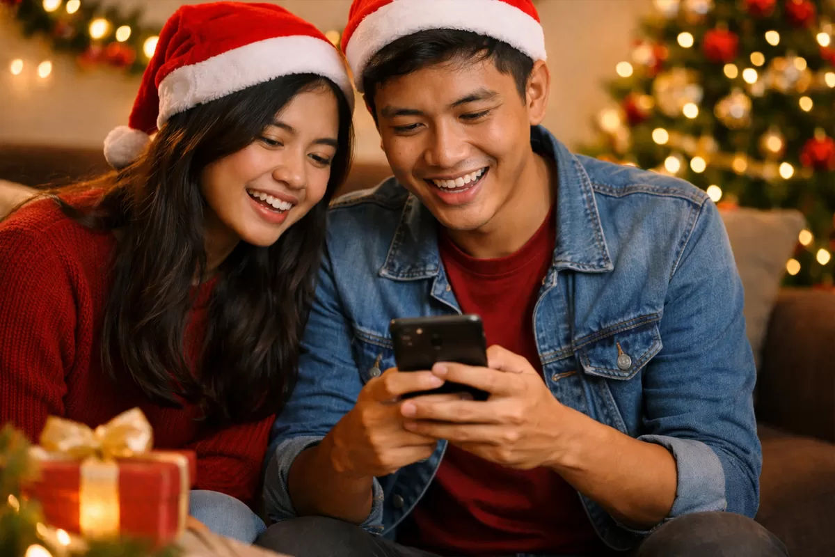 Ilustrasi menyampaikan ucapan Natal.