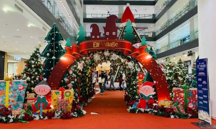 Ilustrasi dekorasi Natal.
