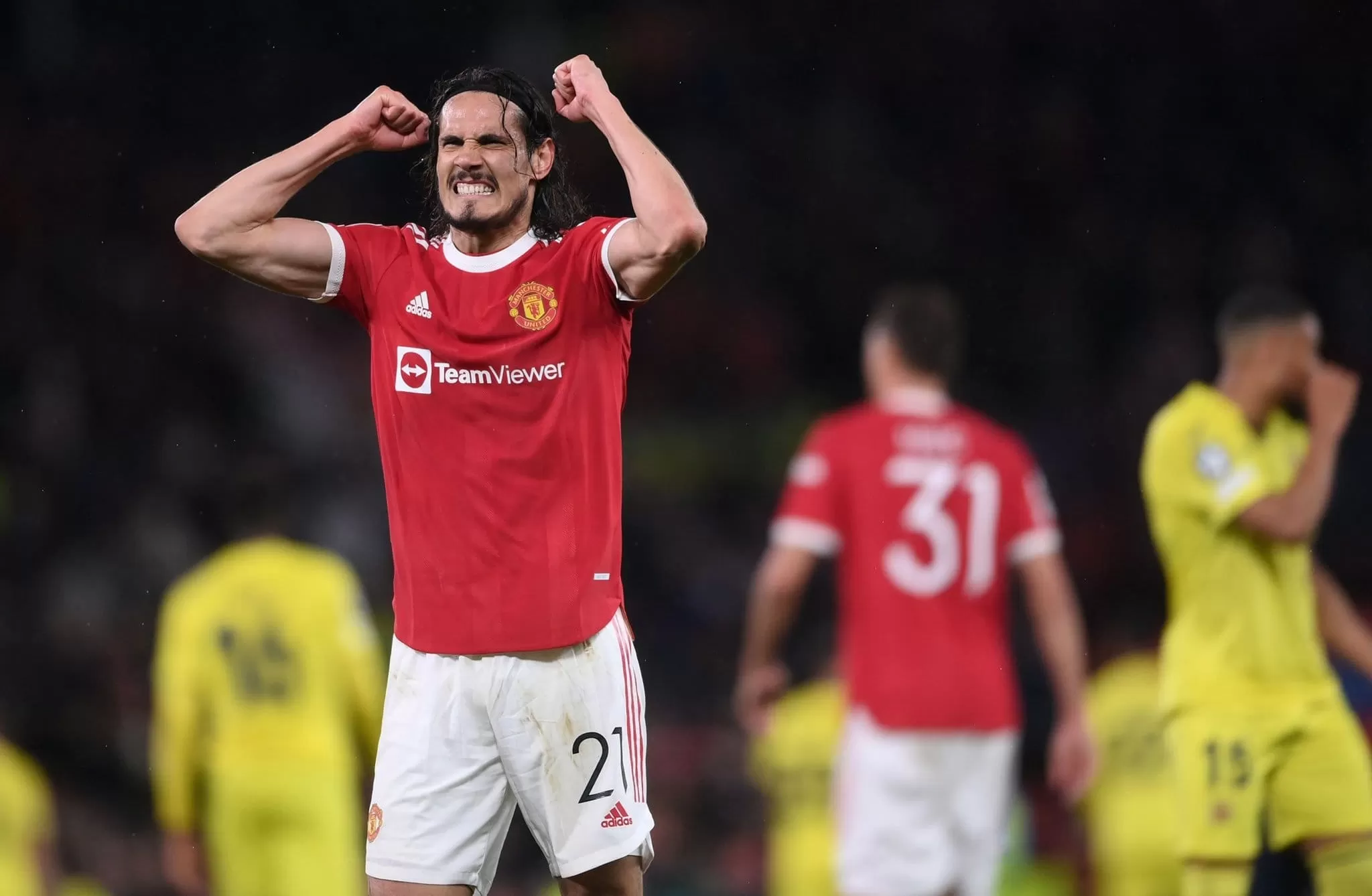 Edinson Cavani saat berseragam Manchester United.