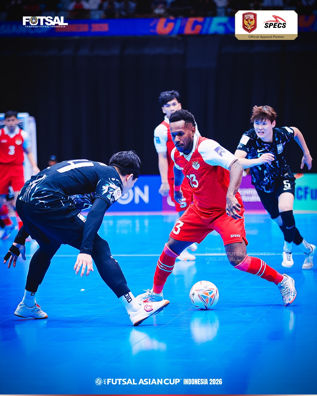 Aksi Wendy Brian saat menghadapi Korea Selatan di AFC Futsal Aian Cup 2026.