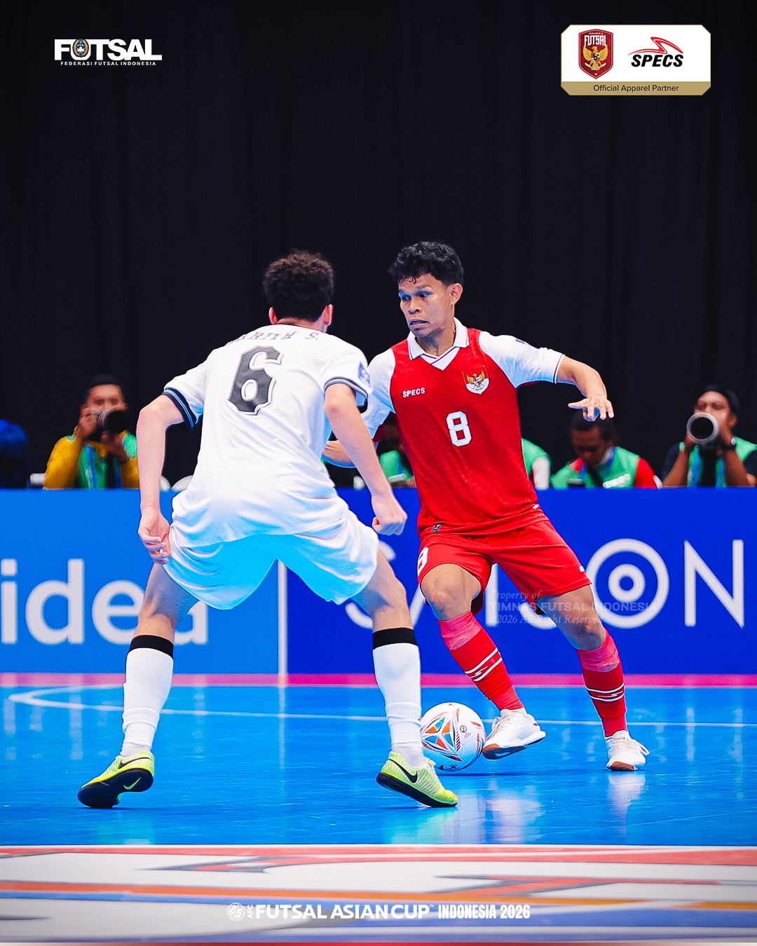 Aksi Ardiansyah Nur saat membela timnas Futsal Indonesia melawan Iraq.