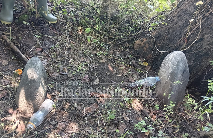 BUKAN BATU NISAN: Seorang warga Desa Kandang, Kecamatan Kapongan, Situbondo, menemukan sebuah batu di tengah area pemakaman yang diduga terus tumbuh dan membesar.