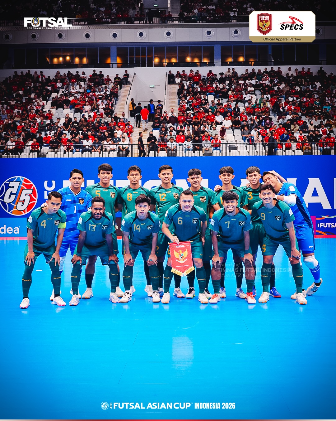 Squad timnas futsal Indonesia di ajang AFC Futsal Asian Cup 2026.